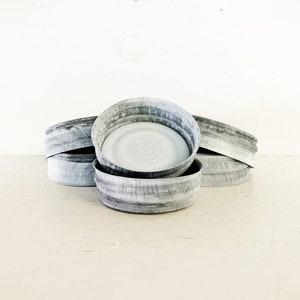 Set of 6 Vintage Ball Zinc & Milk Glass Lids/Porcelain Lined Ball Jar Lids/Set of 6 Ball 2 5/8&quot;&quot; Rim Jar Lids/Replacement Ball Jar Lids