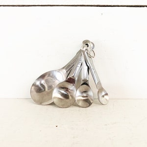 Vintage Stainless Steel Measuring Spoons/Grandma&#39;s Measuring Spoons/Vintage Baking Tools