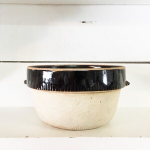 Vintage 2 Tone Brown Cook Rite Stoneware Cookin-Ware Oven Safe Bowl/Mixing Bowl Stoneware Bowl