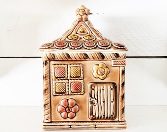 Vintage große Cookie Lebkuchen-Haus Unter dem Motto Keramik Keksdose Keramik Küche Keksdose