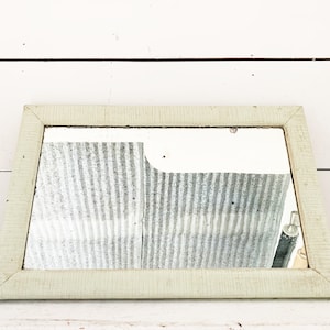 Espejo antiguo rectangular verde claro con efecto craquelado para cocina de estilo rústico estilo shabby chic vintage