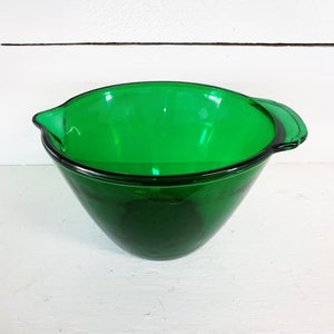 Vintage Anchor Hocking Emerald Green Batter Bowl Christmas Green Glass Mixing Bowl Mixing Bowl