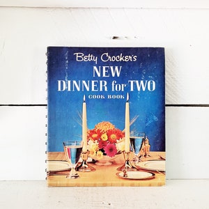 Vintage 1964 Hardcover Spiral Edition of Betty Crocker&#39;s New Dinner for Two Cookbook Farmhouse Kitchen Collectible Betty Crocker Cookbook