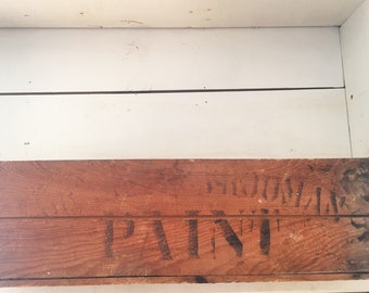 Bradley & Vrooma Vintage Advertisment Wooden Paint Crate/Farmhouse Kitchen Wooden Decorative Crate/Decor/Shabby Chic Vintage Paint Crate