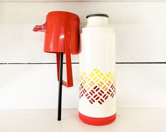Vintage Aladdin Pump-A-Drink Retro Thermos w/ Glass Insulator Camping Thermos Hot Cold Thermos Pumping Thermos Picnic Thermos