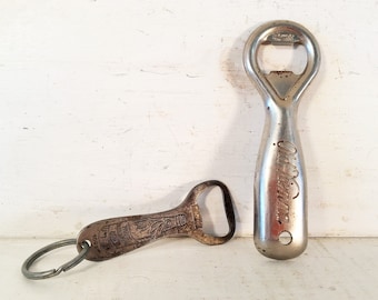 Pair of Advertising Vintage Bottle Openers/Famrhouse Kitchen Gadget/Collection of 2 Metal Handheld Bottle Openers/Collectible Pabst