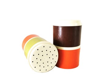 Vintage Tupperware Harvest Spice Stack – Retro Fall Colors, 4-Piece Travel Set