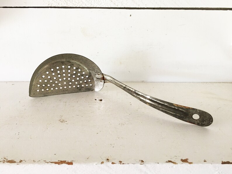 Vintage Metal Pot or Pan Strainer made by Half Moon/Strainer Etsy