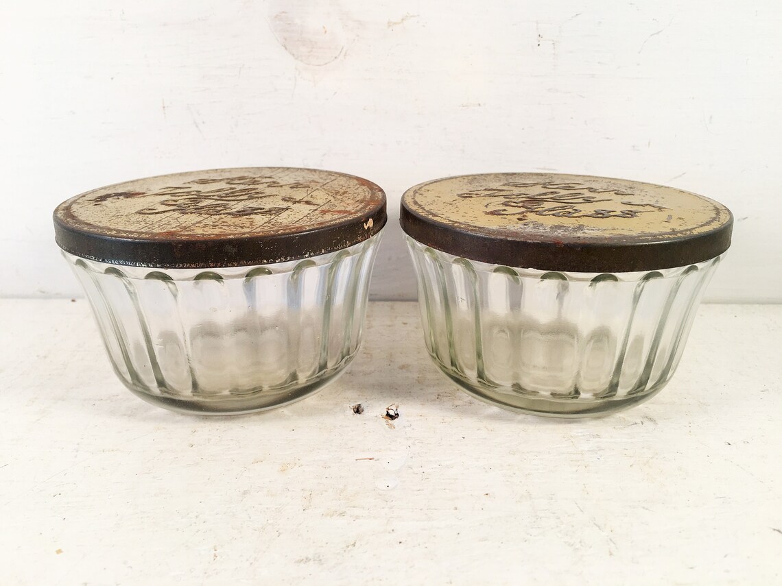 Pair of Vintage Kerr Jelly Glass Jars/Farmhouse Kitchen Etsy