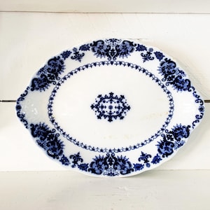 アンティークR Sドイツ製クリーム色の背景と白オレンジの花柄グリーン