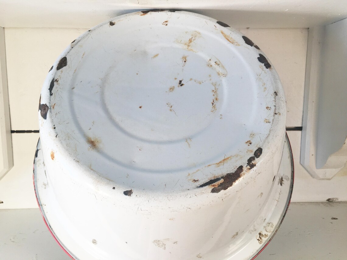 Sehr großes und sehr tiefes rustikales weißes und rot | Etsy