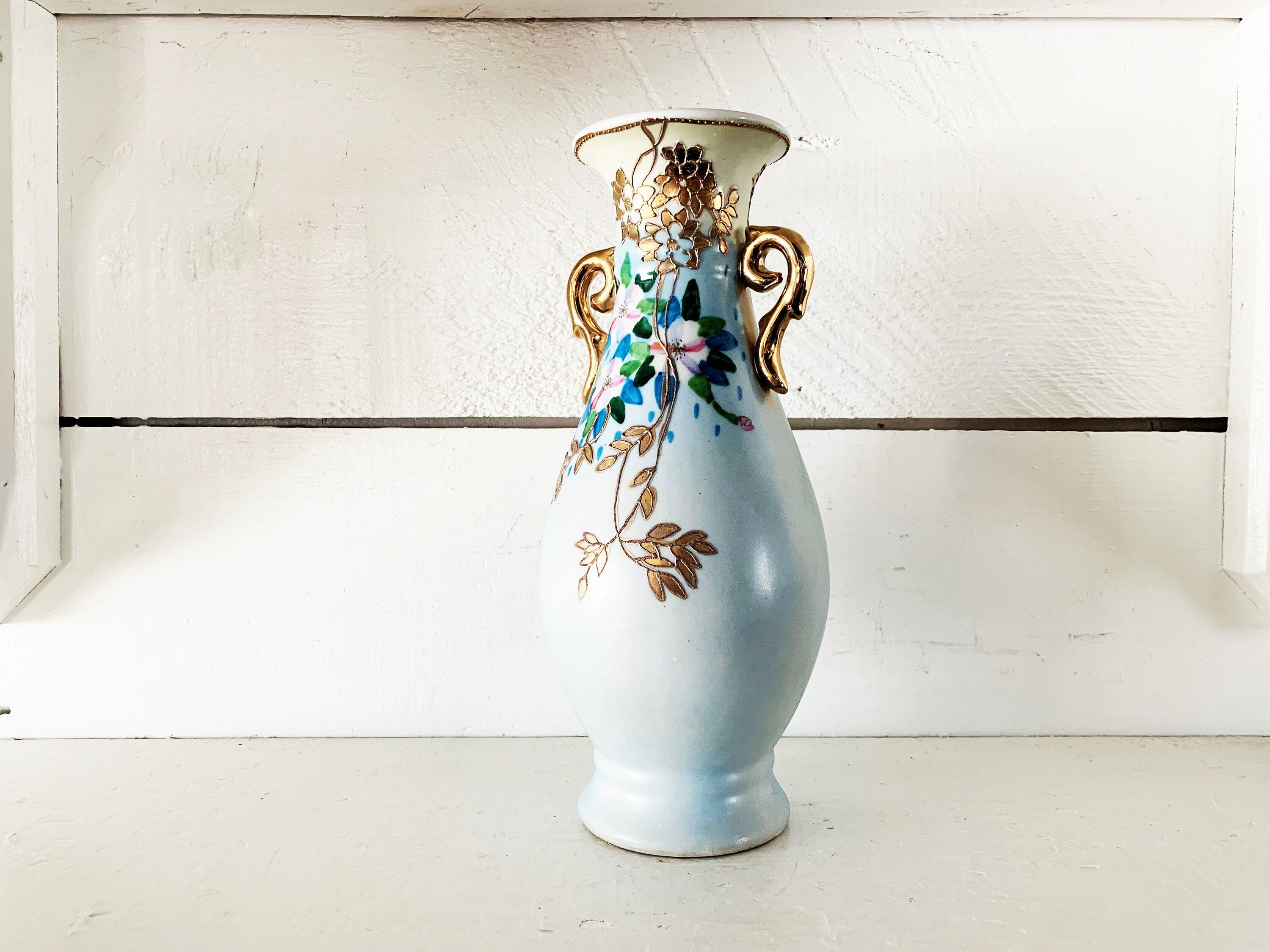 アンティーク　イギリス　水栽培　花瓶　コバルトブルー イギリスアンティーク ガラスベース 花瓶 | Blue Vase 1930年代