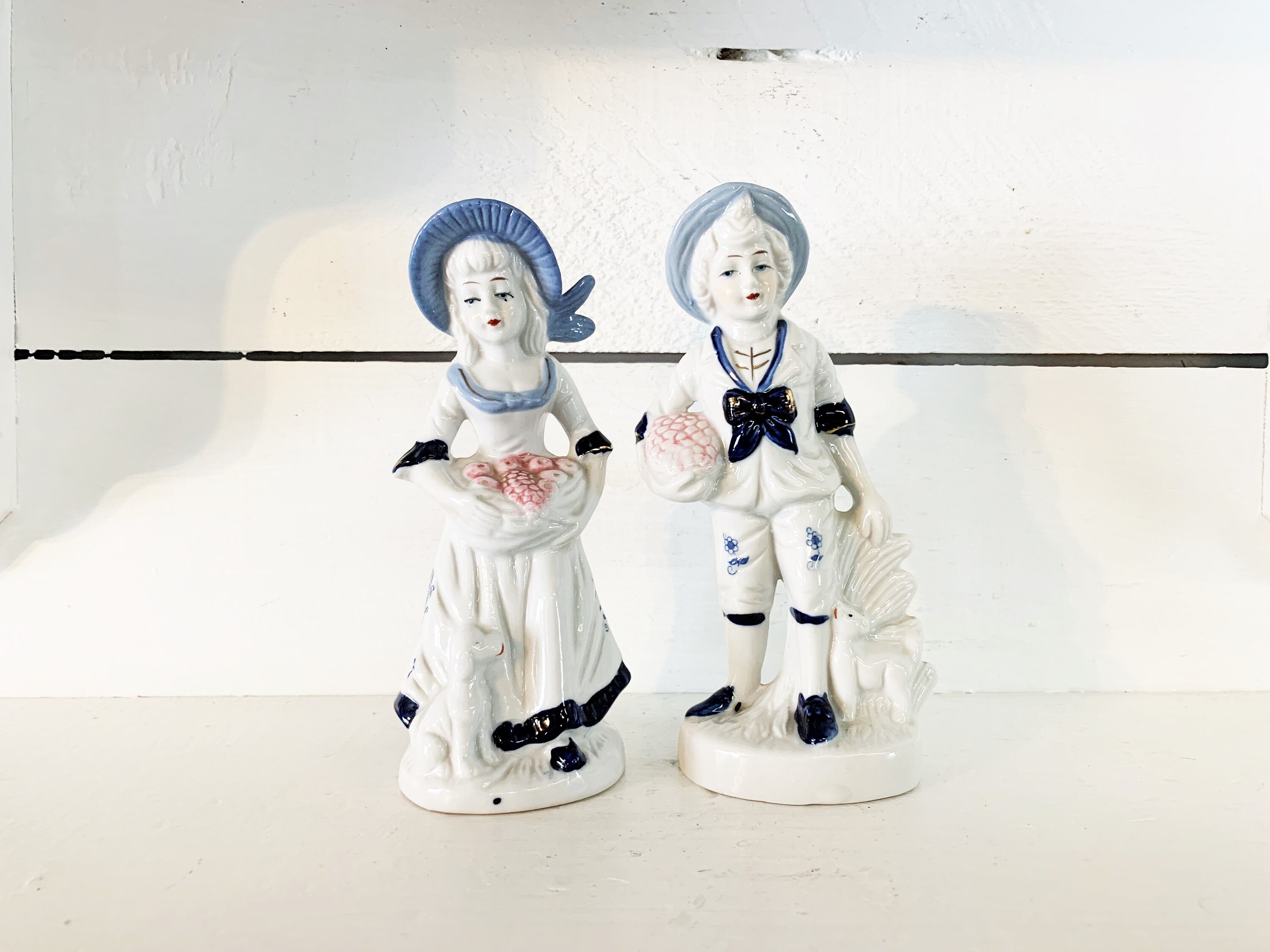 Vintage Ardco Porcelain Boy and Girl Figurines Japan Porcelain