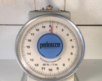 Vintage Pelouze 20lb. Farmhouse Kitchen Scale/Decorative Kitchen Scale/Collectible Produce Countertop Kitchen Scale/Farmhouse Kitchen Scale