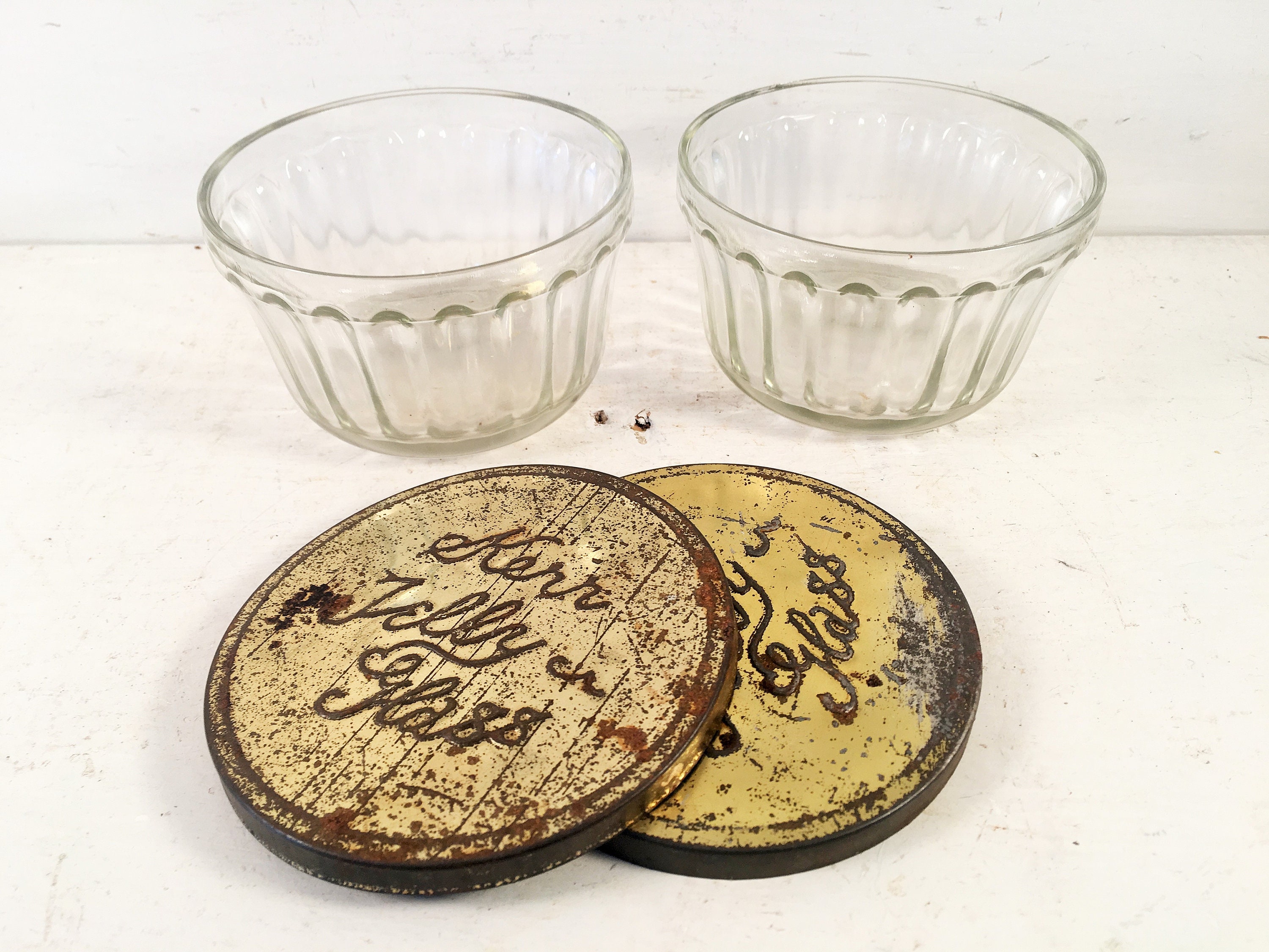 Pair of Vintage Kerr Jelly Glass Jars/Farmhouse Kitchen Etsy