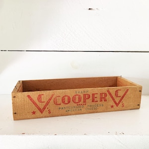 Vintage Large Cooper Wooden Pasteurized Process Cheese 5lb. Cheese Box Large Farmhouse Kitchen Cooper C V&#39;s Wooden 5lb. Cheese Box