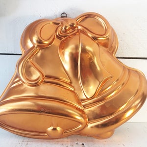 Copper Christmas Wedding Bells Mold Farmhouse Kitchen Bell Shaped Copper Jello Mold Shabby Chic Copper Bell Pudding Mold Vintage Copper Mold
