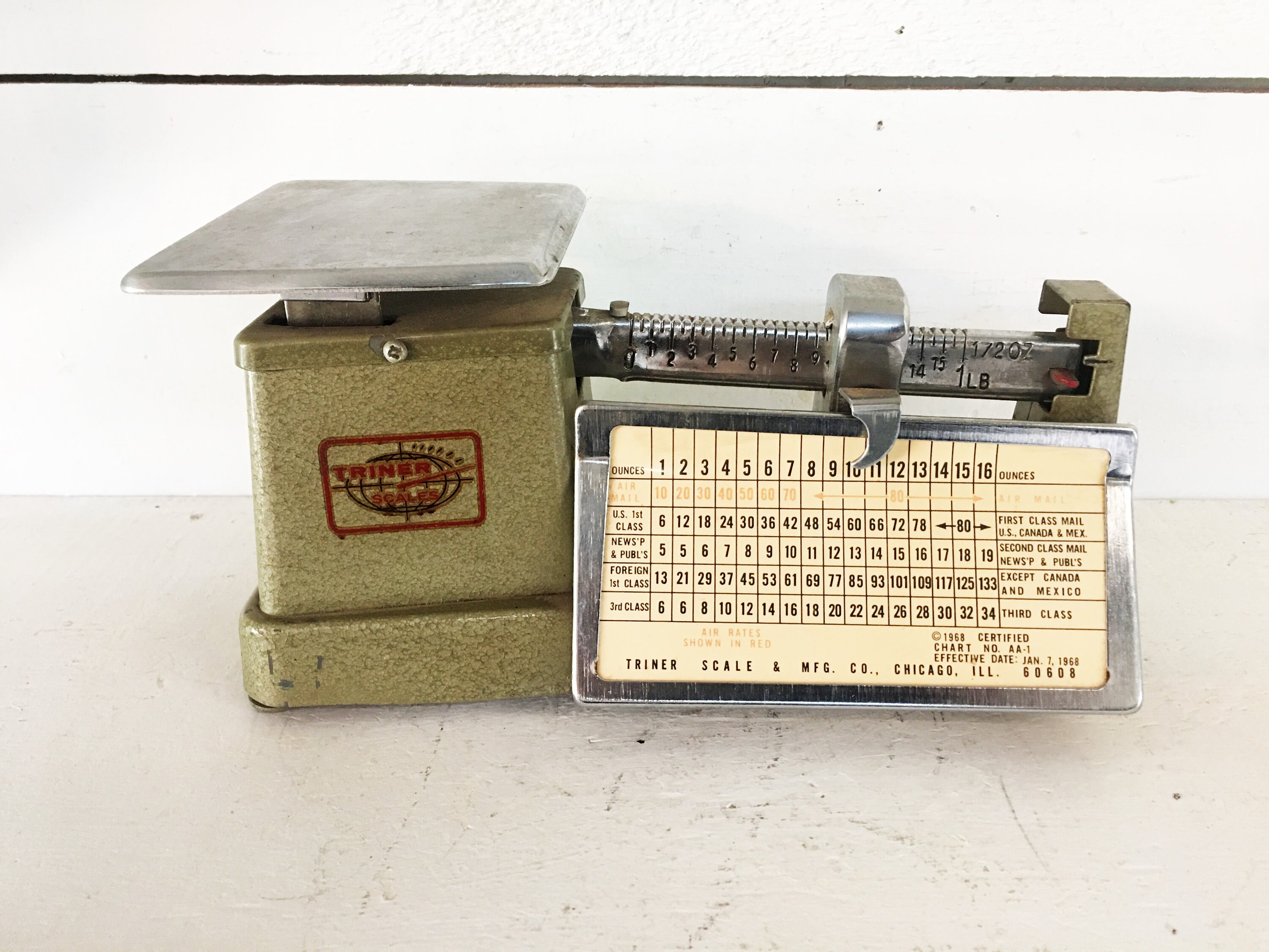 Vintage 1968 Triner Postal Scale/vintage Farm Kitchen Decor/old