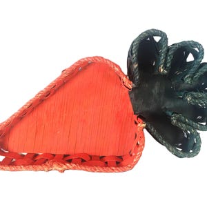 Large Wicker Carrot Basket – Farmhouse Kitchen Decor, Shabby Chic Accent