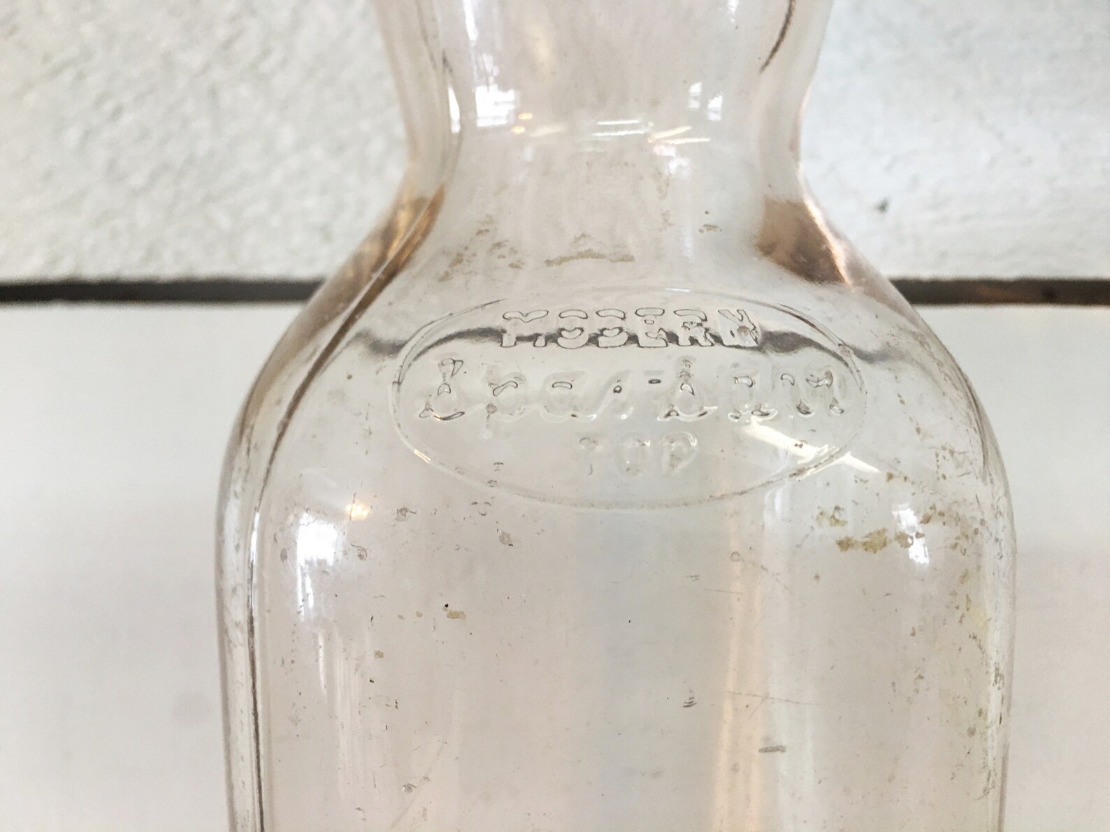 Large Vintage Glass Milk Bottle With Cream Separator Top/one Etsy