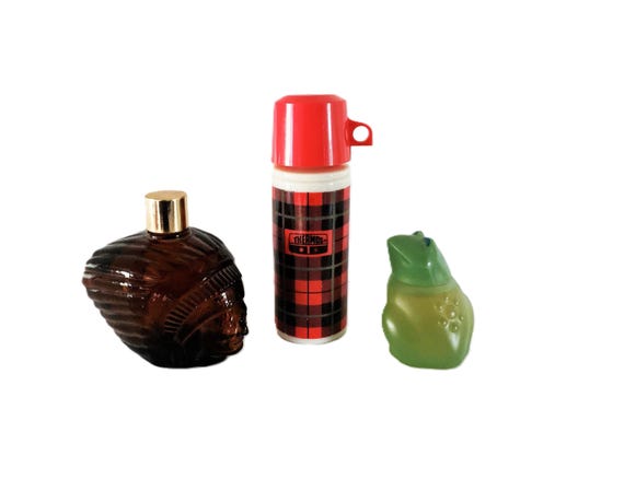 Vintage Set of 3 Vintage Avon Perfume Cologne Bottles Avon Collectibles Hard To Find Unique Avon Bottles Frog Perfume Bottle