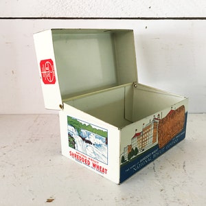 Vintage 1973 Nabisco Shredded Wheat Themed Recipe Box/Old Metal Recipe Box image 5