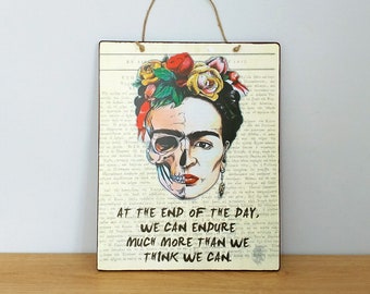 Sign Frida Kahlo With Quote, Housewarming Gift, Wooden Sign, Wall Hanging Sign