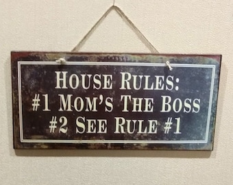 House Rules Sign, Gift For Friend, Wooden Signs With Quotes, Kitchen Home Decoration, Wall Hanging Art