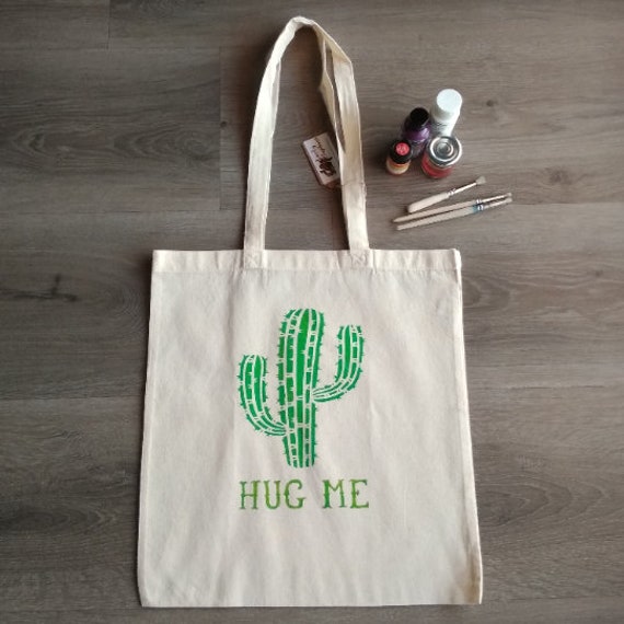 Tragetasche Hug Me, Kaktus Umhngetasche, Geburtstagsgeschenk fr sie,  Schablonenkunst - Etsy Schweiz