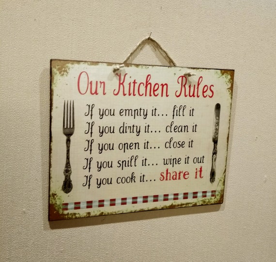 PPKM0824 KENYA/'S KITCHEN Rustic Chic Sign Funny Kitchen Decor Birthday Gift