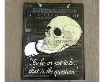 Wood Sign William Shakespeare To Be Or Not To Be, Wooden Sign For Home, Wall Hanging, Home Decoration