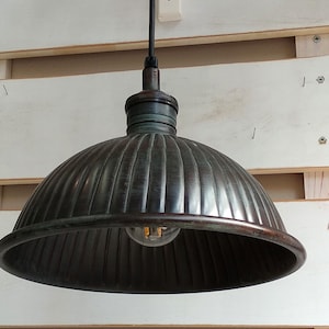 Copper Pendant Light, Oxydized Copper, Vintage Industrial Hanging Light, Ceiling Lamp, Industrial Chandelier, Copper Lamp Shade Pendant Lamp