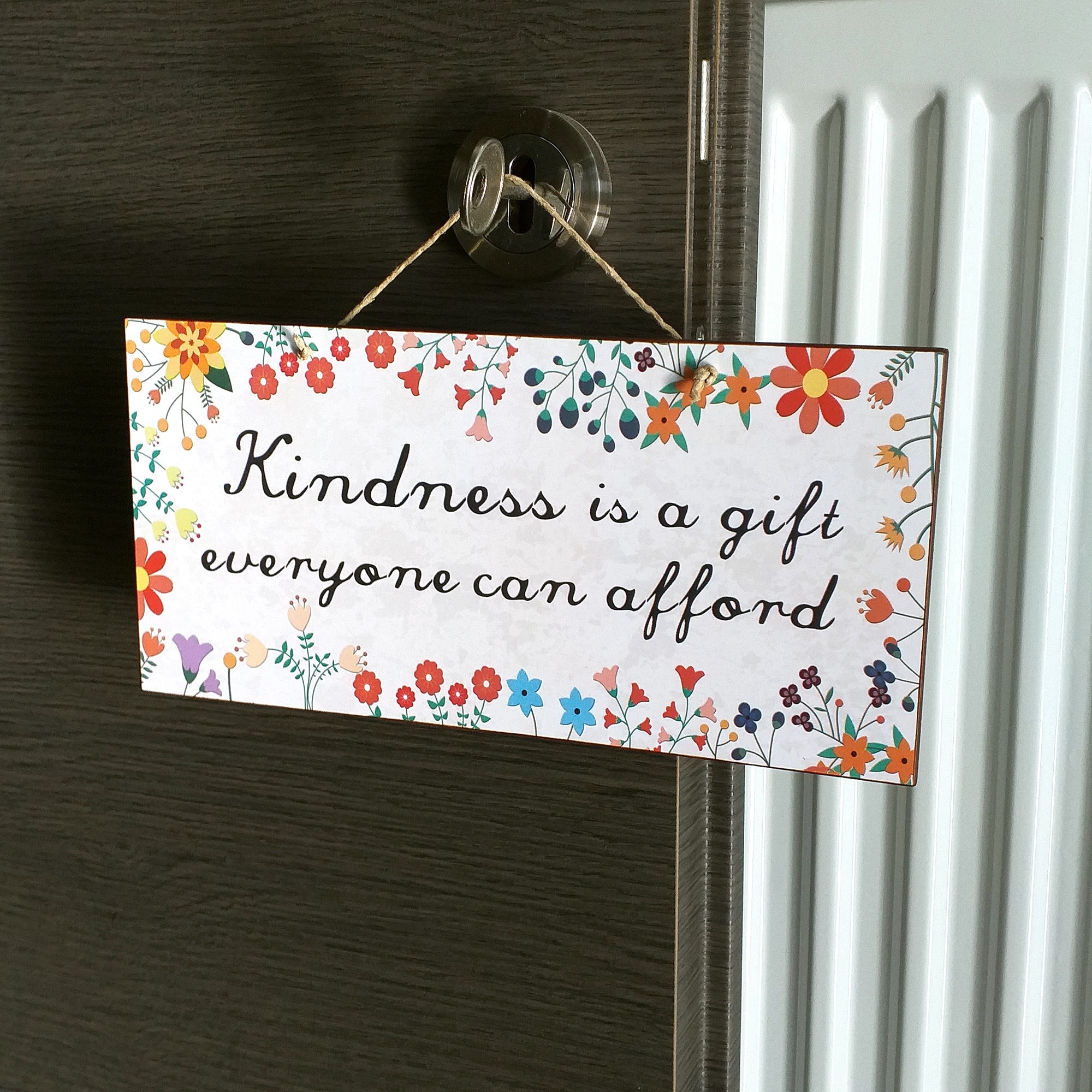 Wooden Sign With Quote Kindness is A Gift Everyone Can Afford