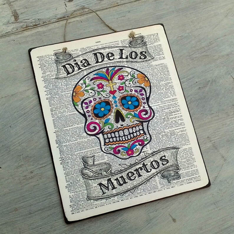 Dia De Los Muertos Wooden Signs Skeleton Skull Mexico Etsy