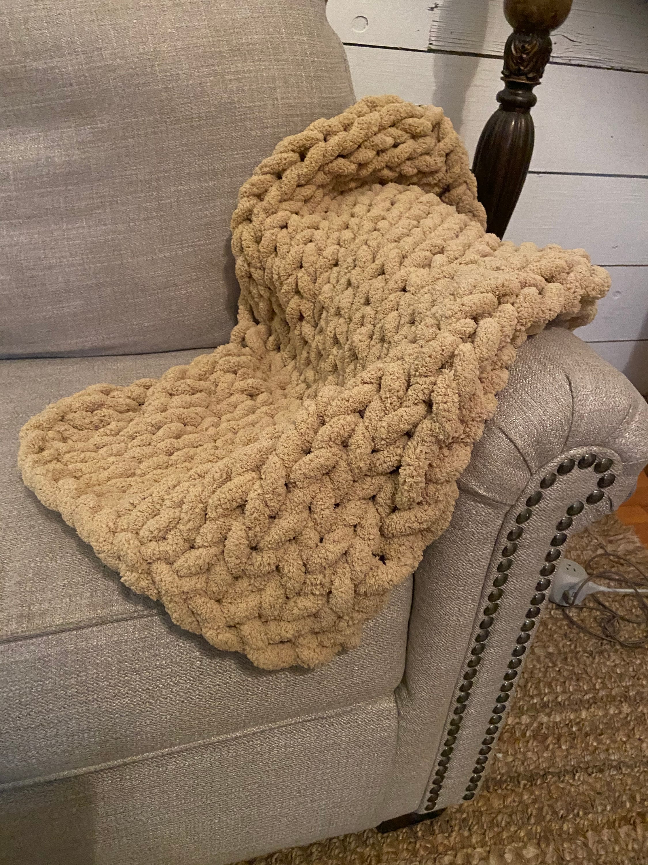Chunky Jumbo Yarn Chenille Blanket Throw Handmade Soft Cozy Etsy Ireland
