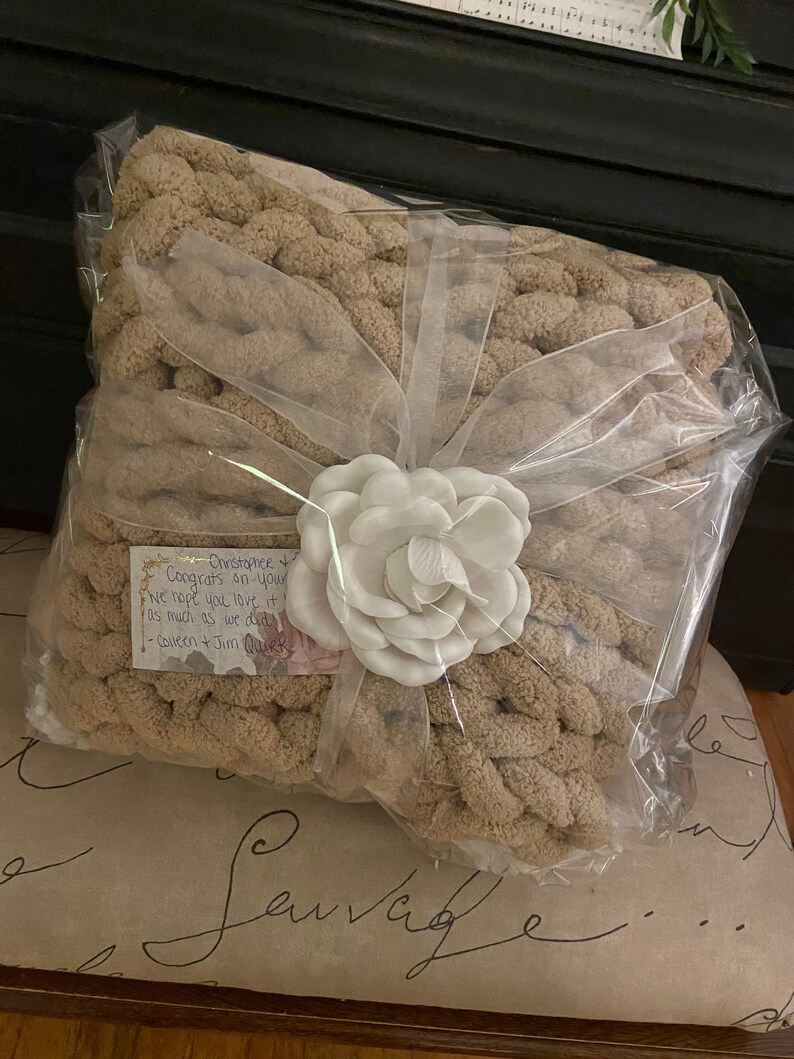 Chunky Jumbo Yarn Chenille Blanket Throw Handmade Soft Cozy Etsy