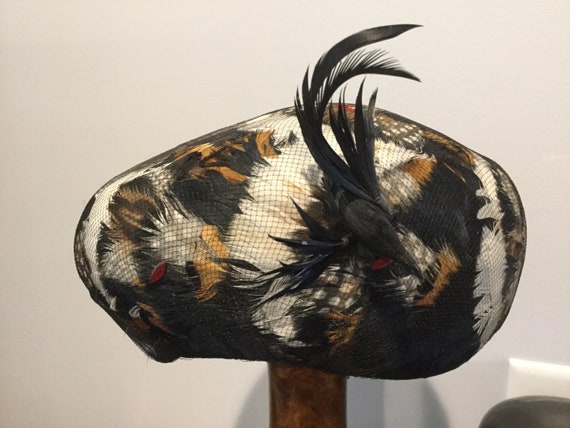VTG Henry Pollak, Inc. Nom De Plume Wool Fascinator / Cloche 