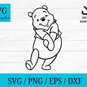 Winnie the pooh svg, winnie the pooh clipart, png, pooh svg, winnie the pooh outline svg, png, eps, pdf, dxf cut files for cricut silhouette