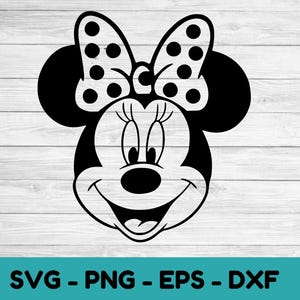 Minnie Mouse Face - Digital Download, Instant Download, svg, dxf, eps & png files included!
