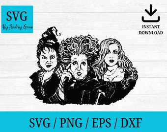 Sanderson sisters silhouette svg, hocus pocus svg, sanderson sisters svg, cutting files for cricut silhouette png, eps, halloween png