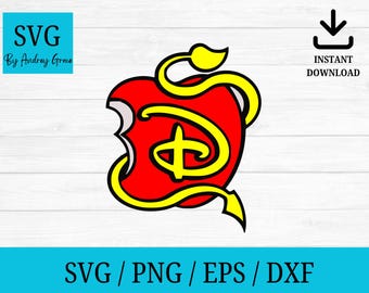 Descendants logo SVG, descendants apple clipart, png, dxd, eps, cut files for cricut and silhouette, Instant Downlad, vector
