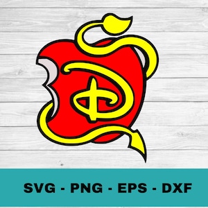 Descendants logo SVG, descendants apple clipart, png, dxd, eps, cut files for cricut and silhouette, Instant Downlad, vector