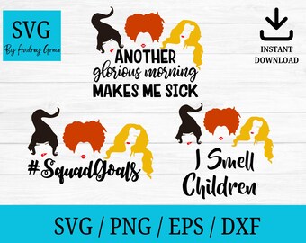 Hocus Pocus SVG bundle, squad goals svg, Halloween svg, Sanderson Sisters svg, witch svg, cutting files cricut silhouette, INSTANT DOWNLOAD