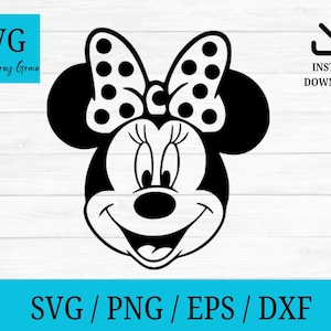 Minnie Mouse Face - Digital Download, Instant Download, svg, dxf, eps & png files included!