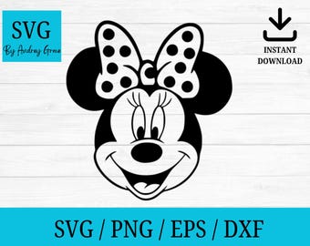 Minnie Mouse Face - Digital Download, Instant Download, svg, dxf, eps & png files included!