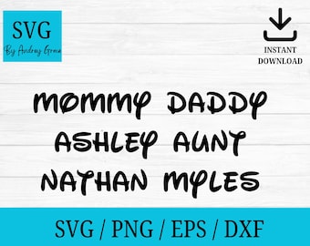 Mickey mouse font svg, true type font file, walt font, clipart, png, cut files for cricut and silhouette