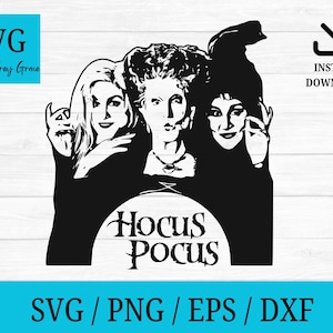 Sanderson systrar silhuett svg, hokus pokus svg, sanderson systrar svg, klippfiler för Cricut silhuett
