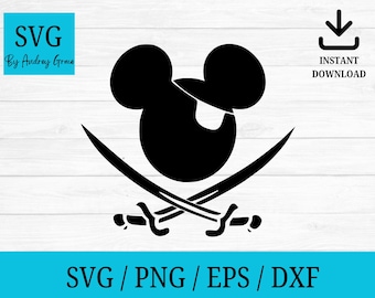 Mickey Mouse Pirate - Digital Download, Instant Download, svg, dxf, eps & png files included!