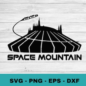 Space Mountain Svg png dxf eps, Tomorrowland vector grafische cricut silhouet gesneden bestand laser graveren bestanden clip art instant digitale download