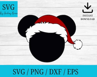 Santa Mouse svg, Christmas, Mouse svg, Christmas png, dxf, eps, Digital Download, Cut File, Cricut, Silhouette, Glowforge